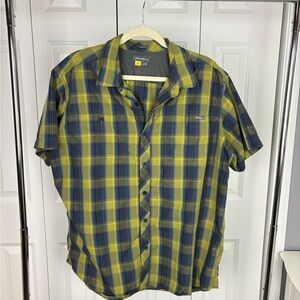 Eddie Bauer Blue and Yellow Plaid Shirt